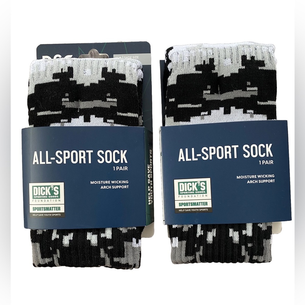 Kids DSG All-Sport Socks Over The Calf Camo (2 Pairs) Size XS 9K-1Y